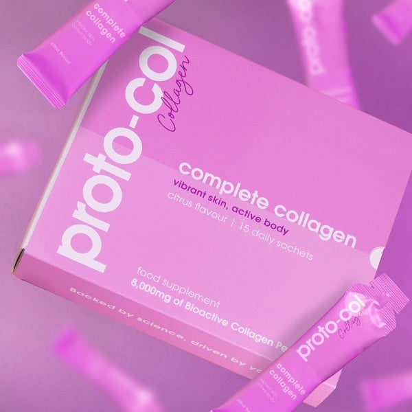 Proto-col Complete Collagen drink sachets 30ml, imported from the UK