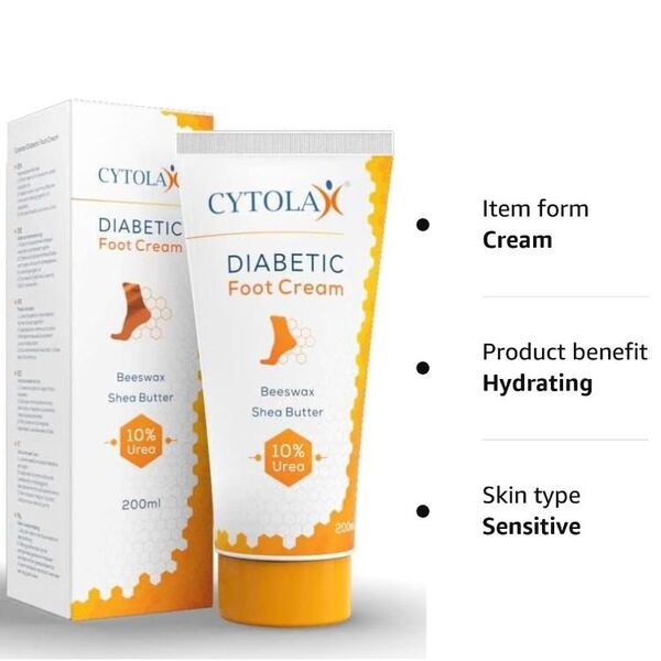 Cytolax diabetic foot cream 10% Urea Shea Butter 200ml, imported from the UK