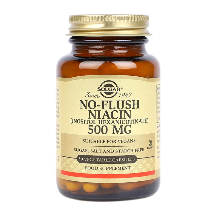 Solgar No-Flush Niacin 500mg 50 Vegi Capsules Vitamin B Holland&Barrett   