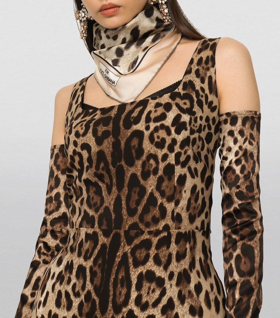 Dolce&Gabbana leopard print silk scarf 70cm, imported from the UK