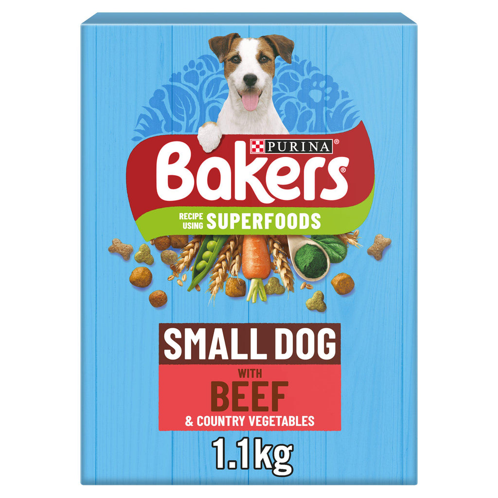 Bakers Small Dry Dog Food Beef and Veg 1.1kg