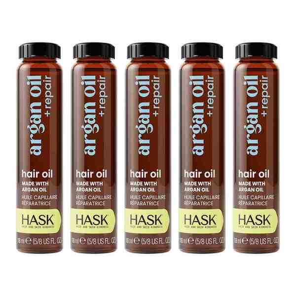 Hask Argan Oil repairing hair oil 18ml 5 pack, imported from the UK