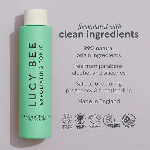 Lucy Bee organic AHA PHA exfoliating toner 100ml, imported from the UK