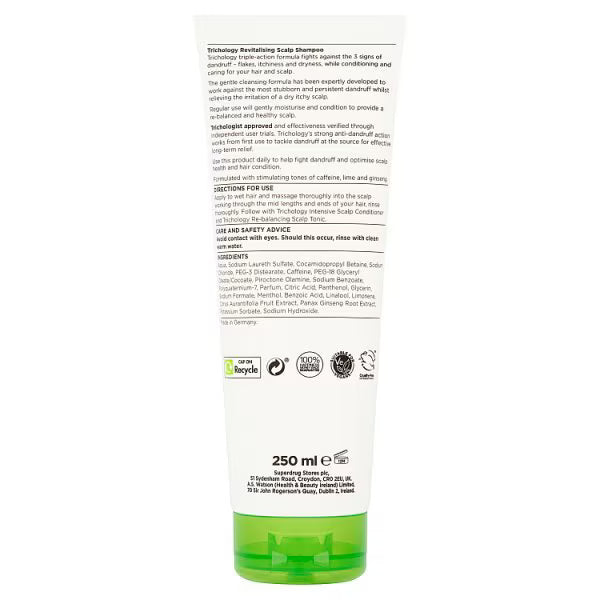 Superdrug Trichology shampoo anti-dandruff 250ml (British brand)