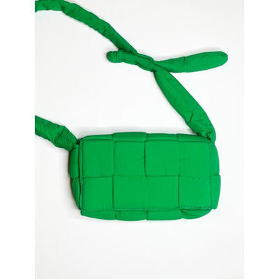 Superdrug SVNX Soft Woven Pillow Shoulder Bag Green 26cm x 14cm x 7cm- Buy online at McGrocer