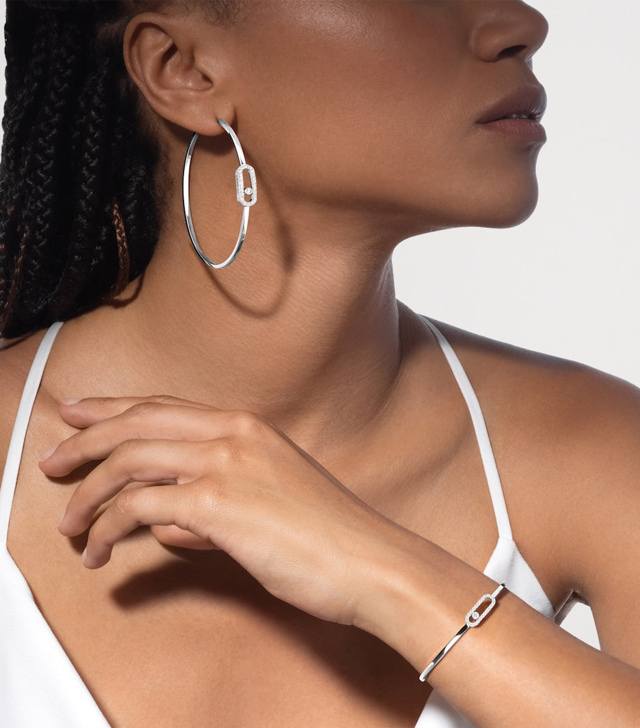 Messika white gold diamond hoop earrings 0.69ct, UK version