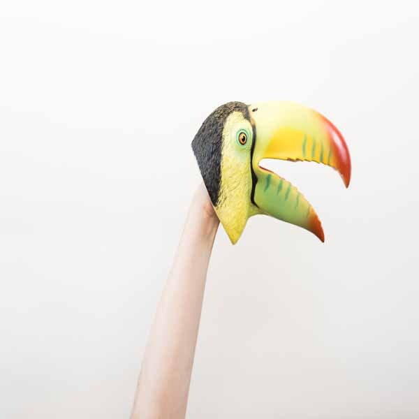 Wild Thingz green toucan hand puppet realistic soft - British product