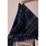 SVNX tartan print scarf in navy, UK version