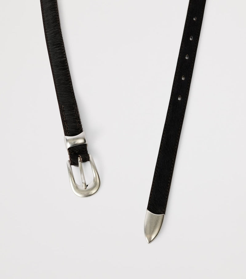 Our Legacy hair-on hide leather belt 2cm, UK version