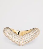 Engelbert yellow gold and diamond drop link ring - British product