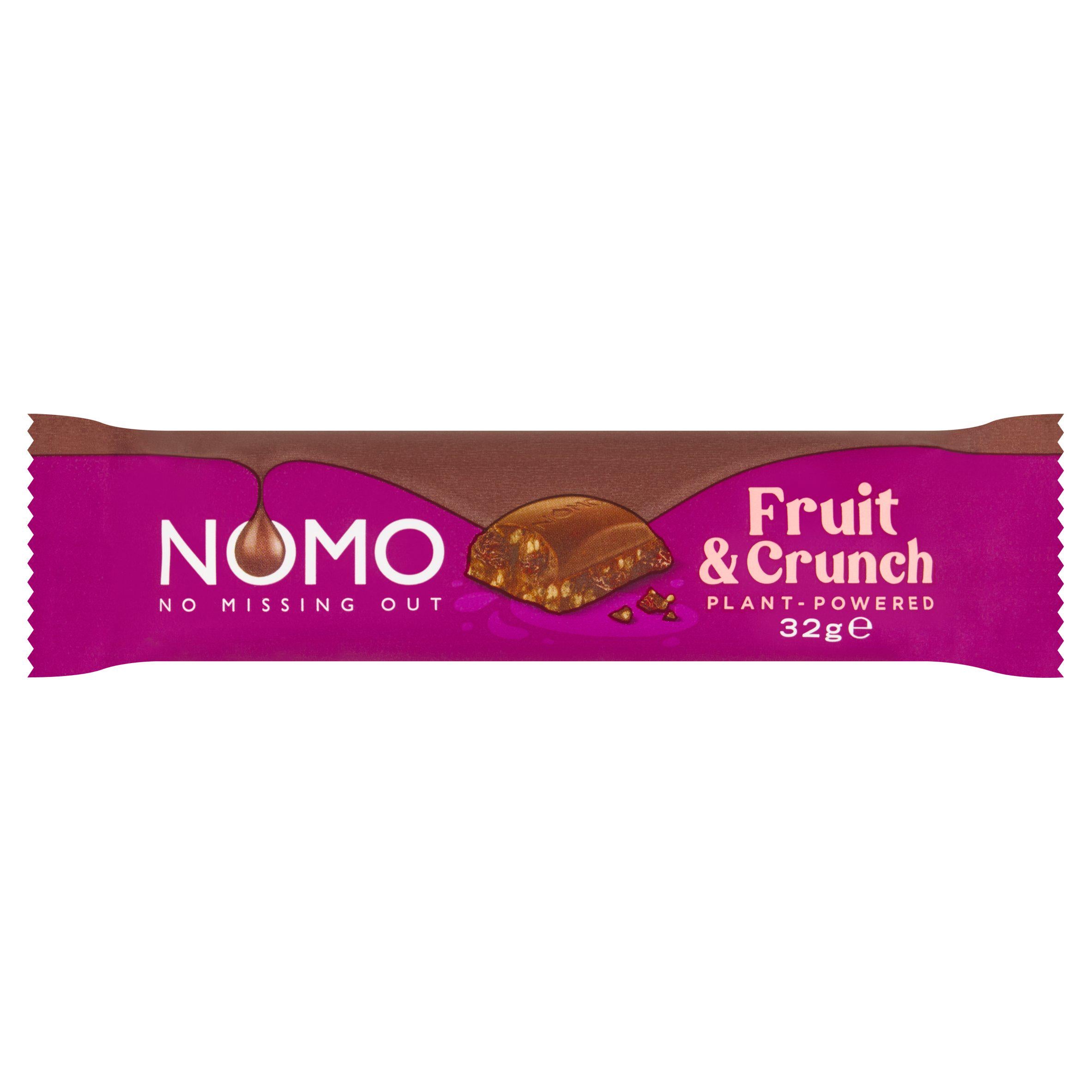 NOMO Fruit & Crunch Chocolate Bar 32g freefrom Sainsburys   