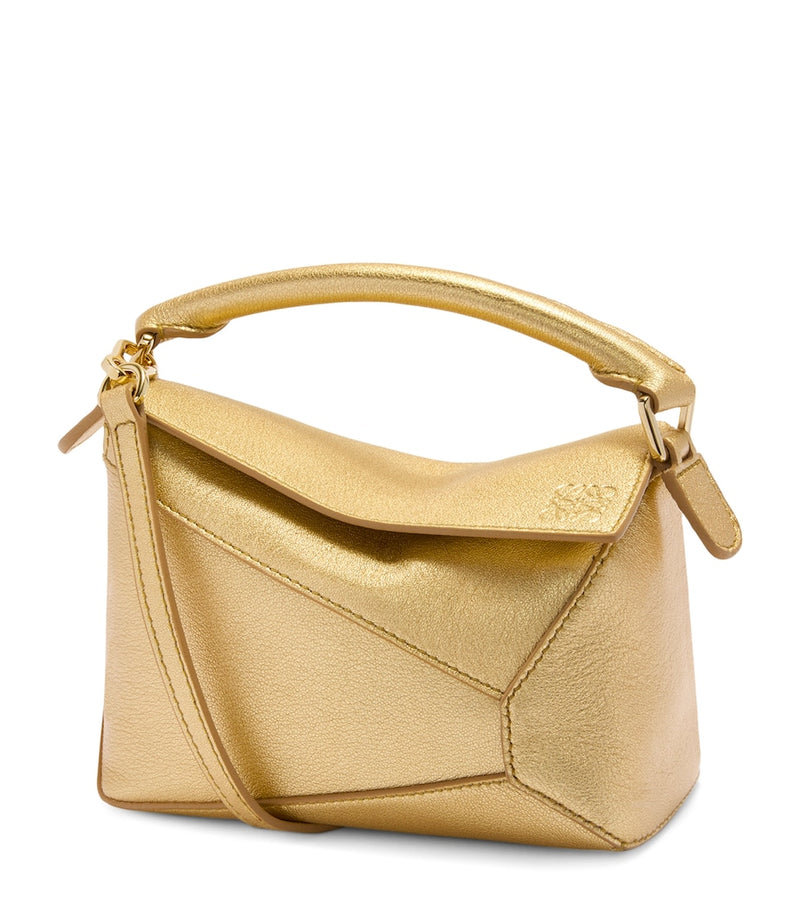 LOEWE mini metallic leather Puzzle top-handle bag, UK version