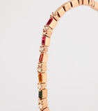 Suzanne Kalan yellow gold bangle with rainbow sapphires and diamonds, UK version