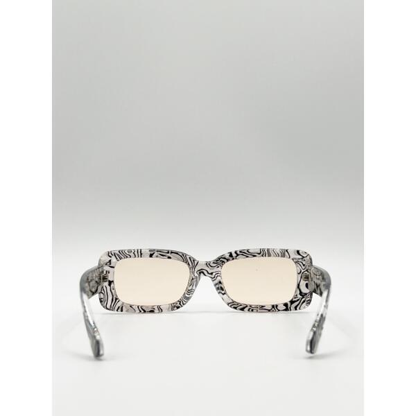 SVNX zebra print square frame sunglasses pink lenses (British brand)