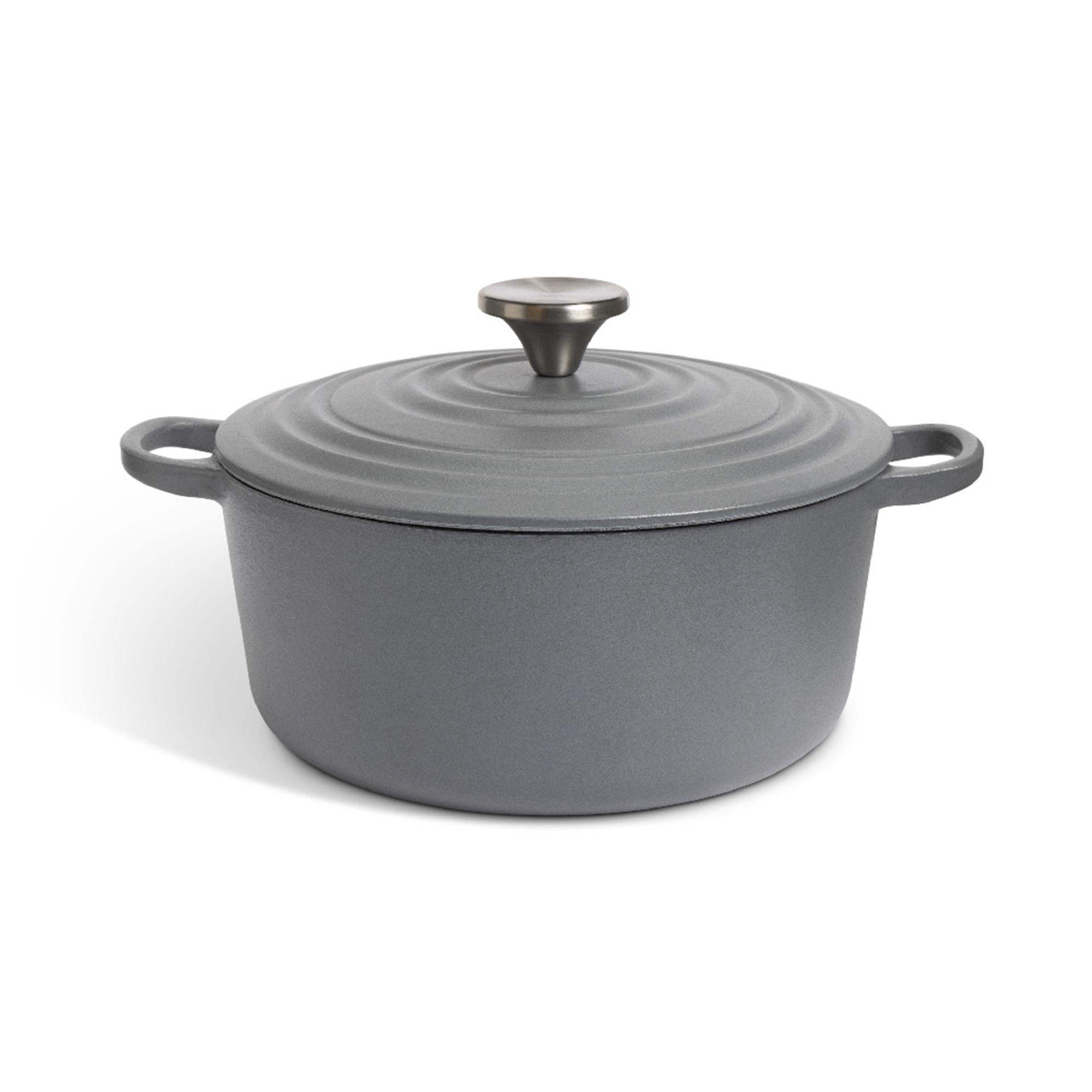 Habitat Cast Iron Casserole Dish Grey 3.3L GOODS Sainsburys   