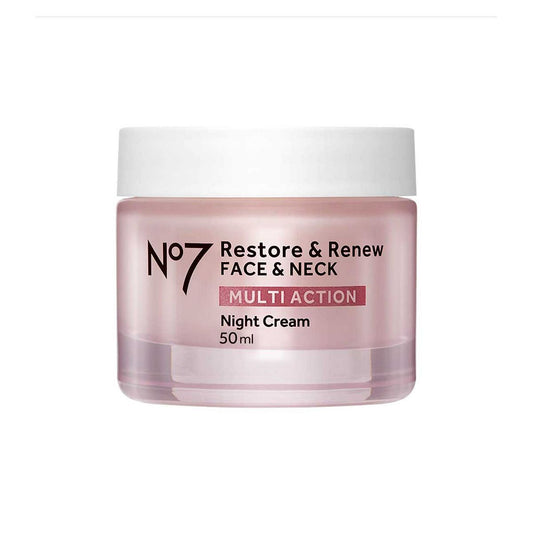 No7 Restore & Renew Face & Neck MULTI ACTION Night Cream 50ml Enhanced Formula GOODS Boots   