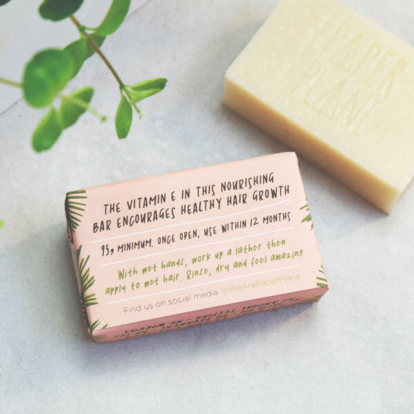 Paper Plane Solid Shampoo Bar Lavender Geranium 95g, imported from the UK