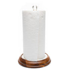 MacKenzie-Childs paper towel holder with Sterling Check pattern in hand-glazed steel, imported from the UK