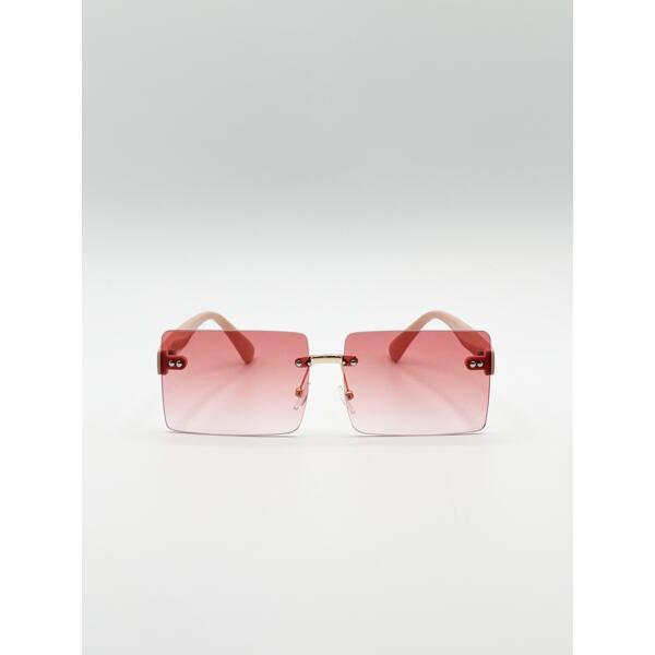 Square frameless sunglasses with ombre lens, UK version