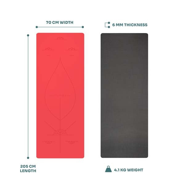 Myga Extra Large Red Alignment Yoga Mat GOODS Superdrug   