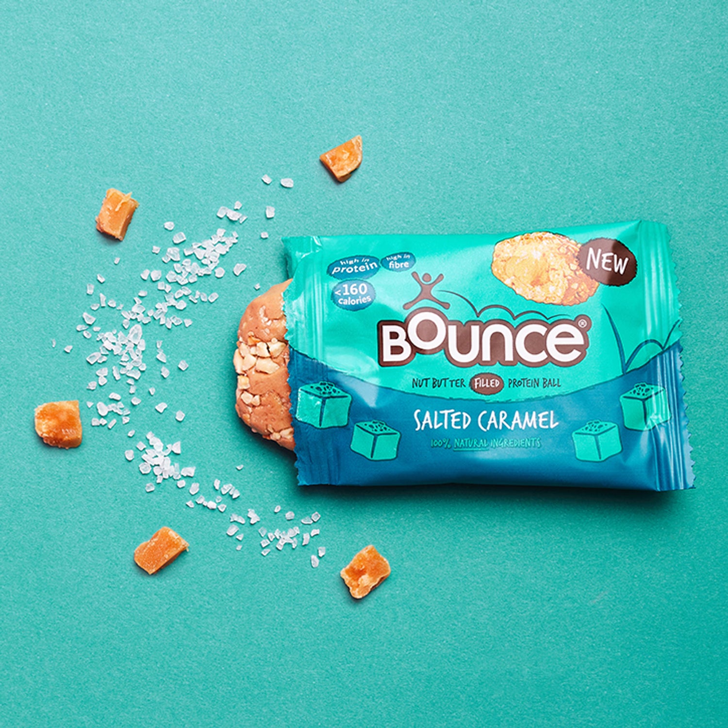 Bounce salted caramel protein ball snack bar 420g pack - British product