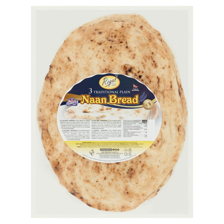 Regal Bakery 3 Traditional Plain Naan Bread GOODS ASDA   