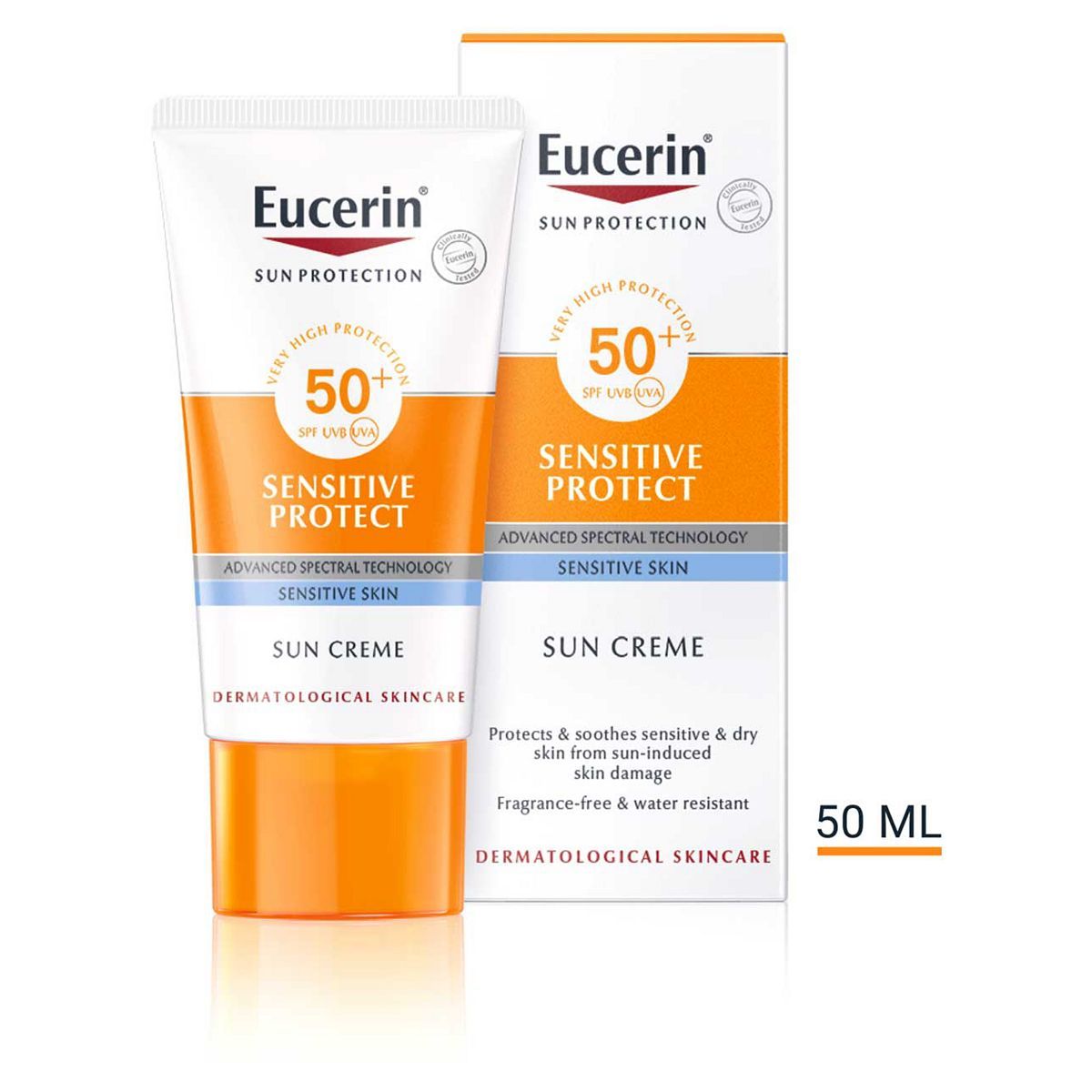 Eucerin Sun Sensitive Protect Face Sun Cream for Sensitive Skin SPF 50+, 50ml GOODS Boots   