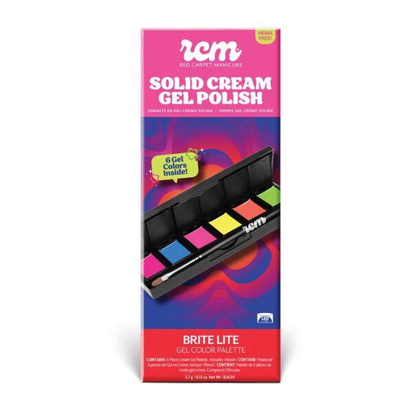 RCM Brite Lite cream gel palette 6 neon colours (British brand)