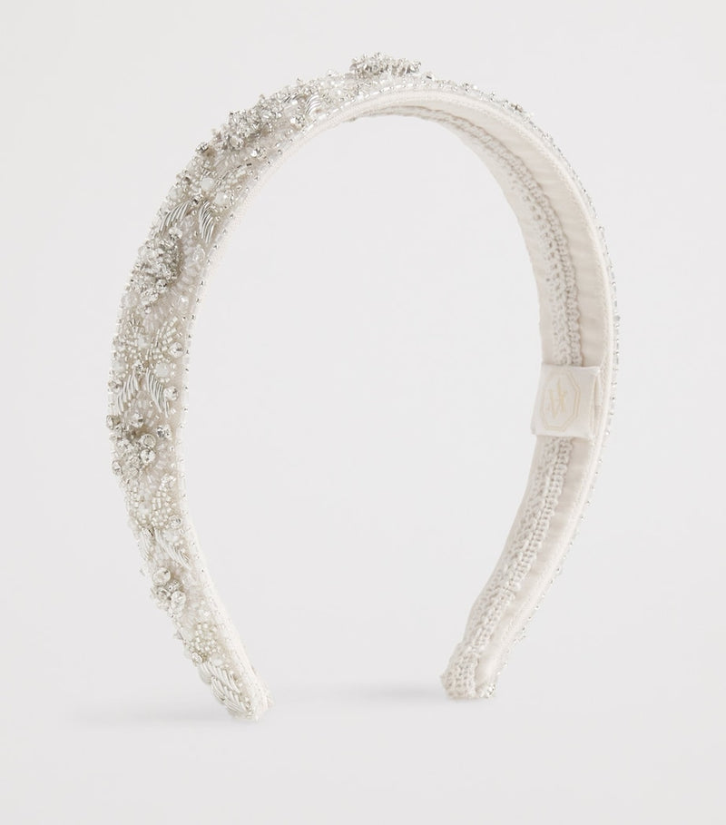 MAISON AVA embellished headband with diamanté and sequin details, imported from the UK