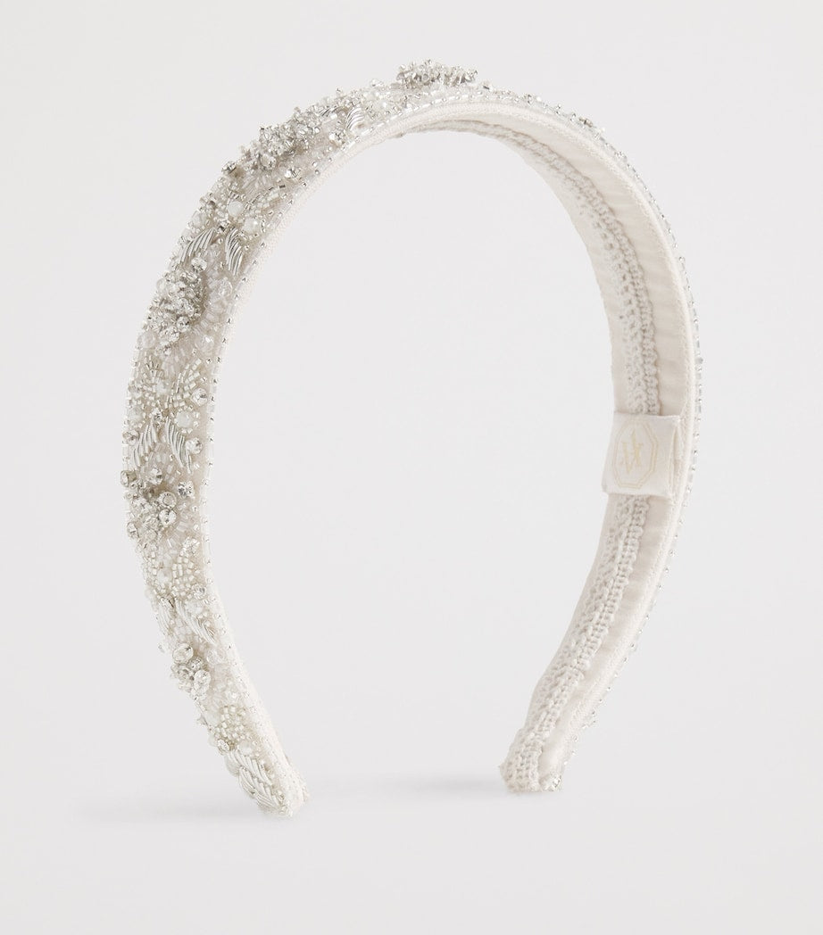 MAISON AVA embellished headband with diamanté and sequin details, imported from the UK