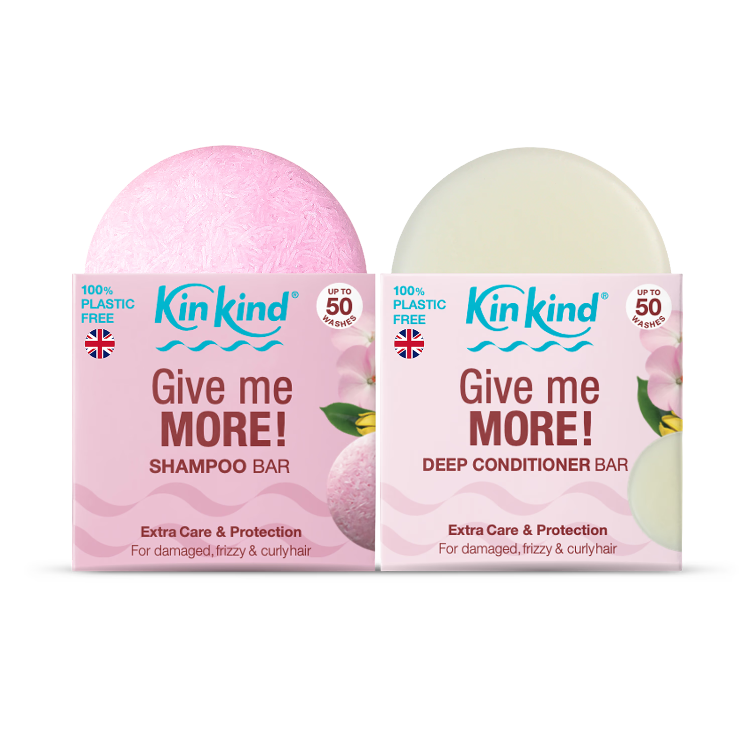 KinKind Give Me MORE shampoo conditioner bar set (British brand)