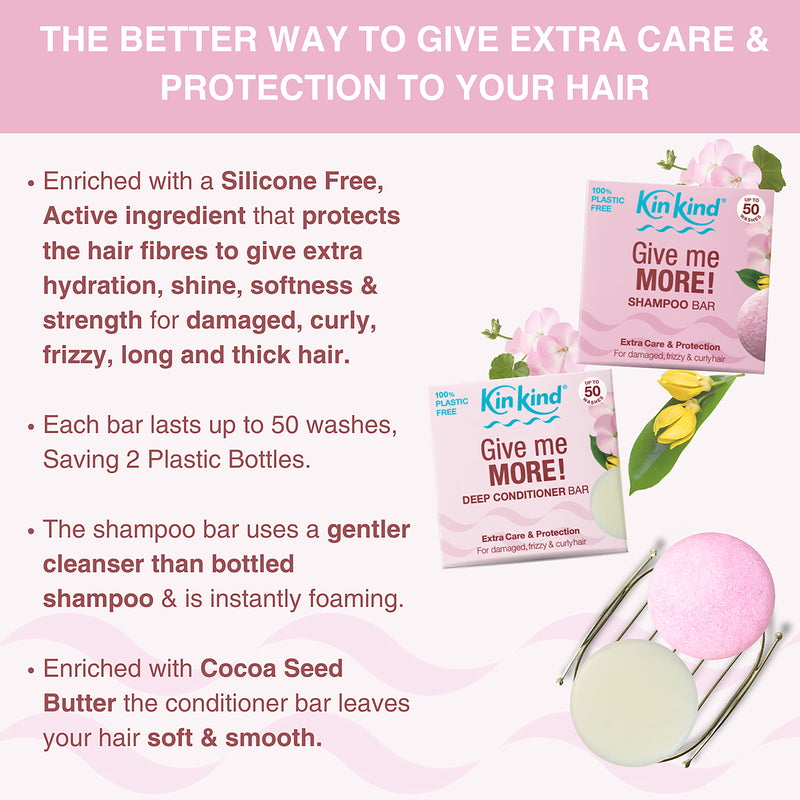 KinKind Give Me MORE shampoo conditioner bar set (British brand)