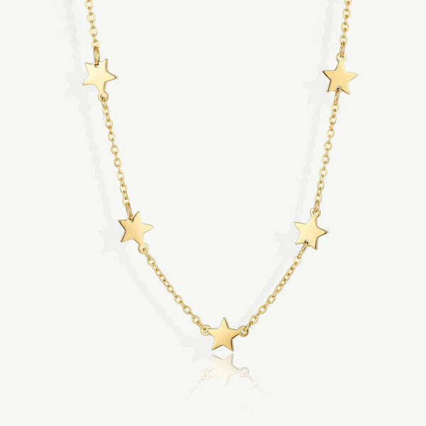 MUCHV charm necklace with stars in 18k gold or silver - British product