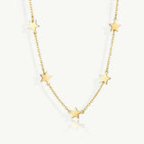 MUCHV charm necklace with stars in 18k gold or silver - British product