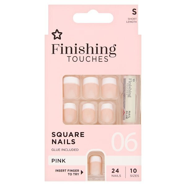 Superdrug Finishing Touches Fake Nails Short Pink GOODS Superdrug   