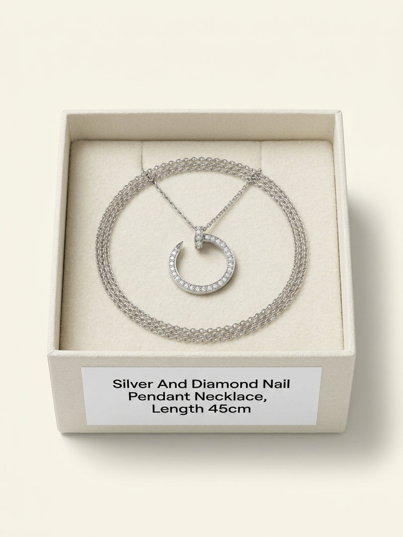 Cartier diamond pendant necklace 18ct white gold 0.38ct 38-42cm, UK version