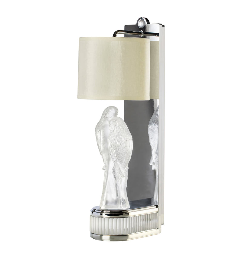 Lalique 2 Perruches wall lamp, UK version