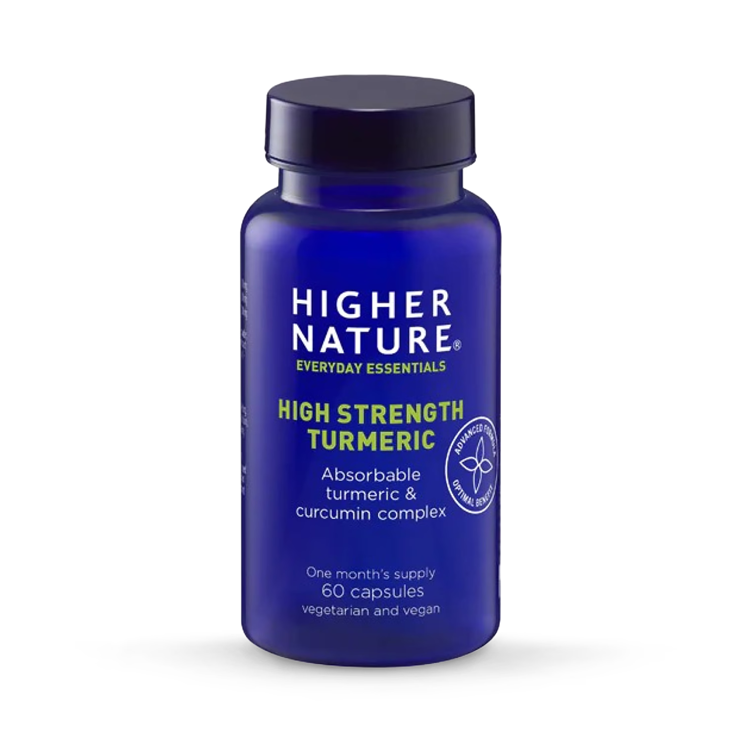 Turmeric supplement capsules 60 count, imported from the UK