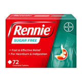 Rennie Sugar Free Flavour - 72 Chewable Tablets First Aid Boots   