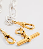 Tilly Sveaas medium sterling silver T-bar clipt necklace (British brand)