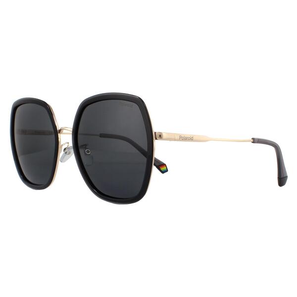 Polaroid grey polarised sunglasses oversized hexagonal, imported from the UK