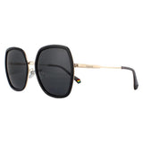 Polaroid grey polarised sunglasses oversized hexagonal, imported from the UK
