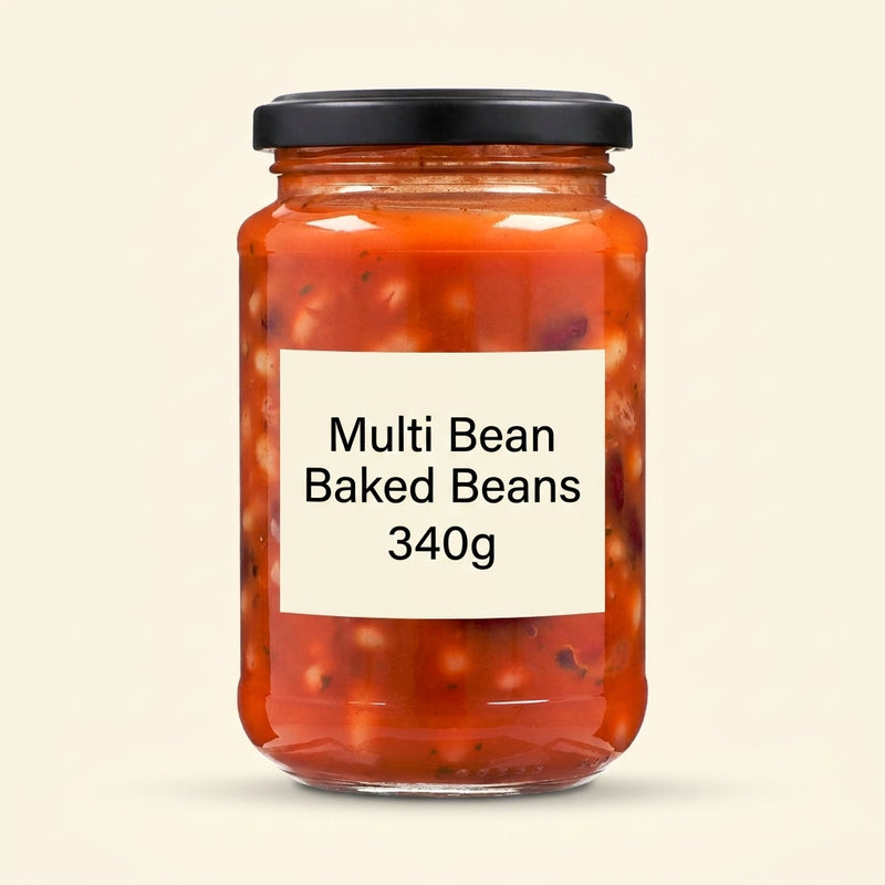 Holland & Barrett multi bean baked beans 340g British brand