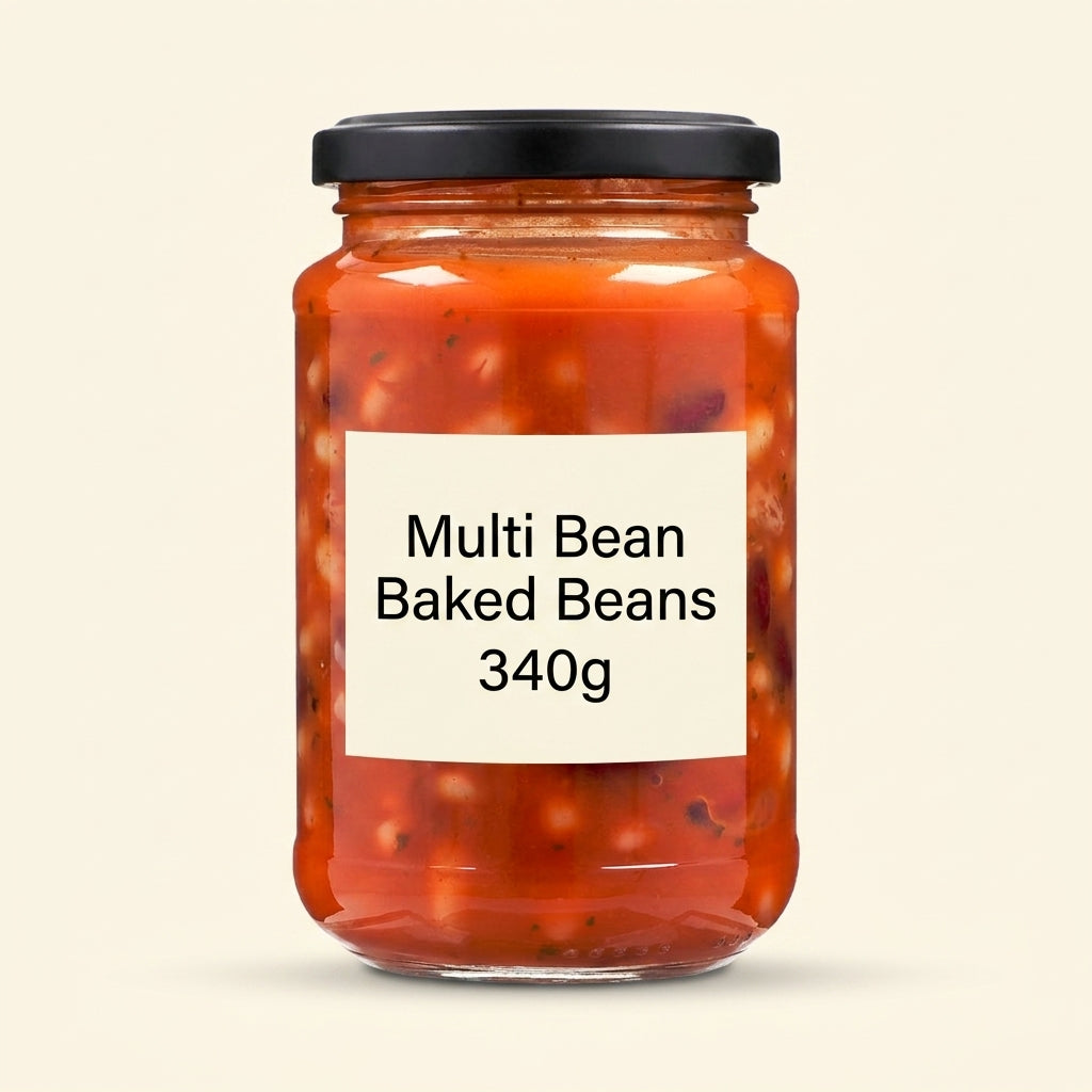 Holland & Barrett multi bean baked beans 340g British brand
