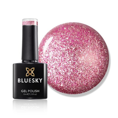 Superdrug Bluesky Gel Polish Platinum Jewel In The Crown Pink Glitter- Buy online at McGrocer