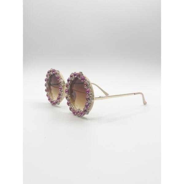 SVNX round floral pink sunglasses - British product