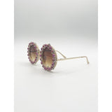 SVNX round floral pink sunglasses - British product
