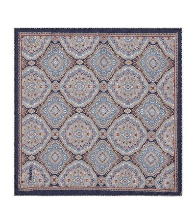 Harrods Eton Reversible Jacquard Pocket Square 33cm x 33cm- Buy online at McGrocer