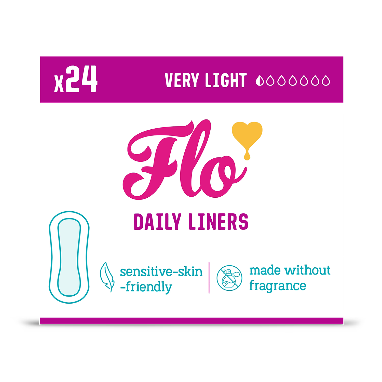 Flo Bamboo Panty Liners Ultra Thin 24 Pack - British product