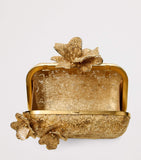 Jimmy Choo Cloud clutch bag in gold-tone metal lace, UK version